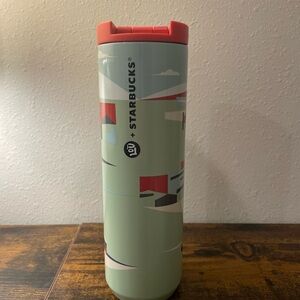 Starbucks DJ Tumbler with Red and Mint Design